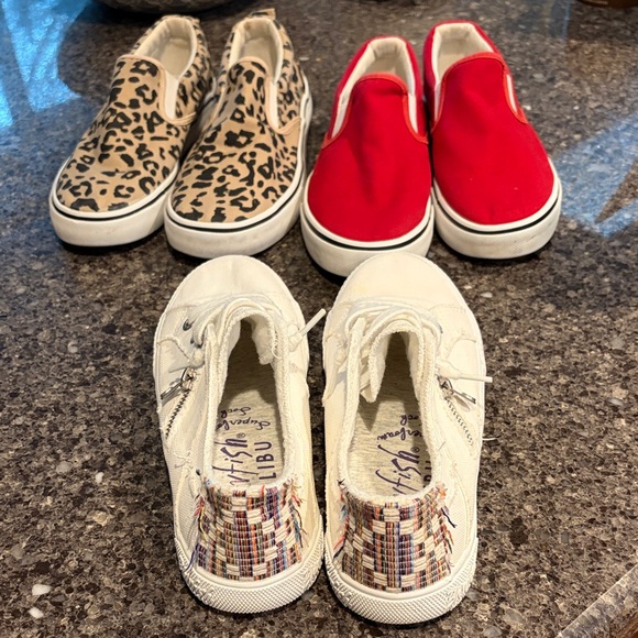 Lot 3 pairs slide-ons, including Blowfish, all size 8 - Picture 3 of 5